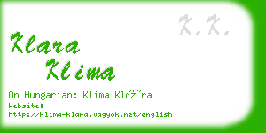 klara klima business card